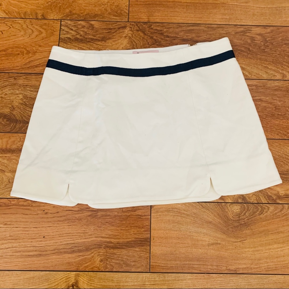 JUICY COUTURE CREAM MINI SKIRT w/ STRIPE SZ 8
